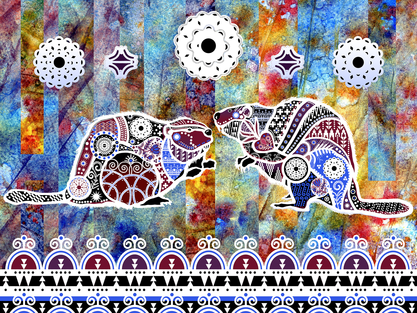 Double Beavers Discussing Change - Fine Art Giclee Print
