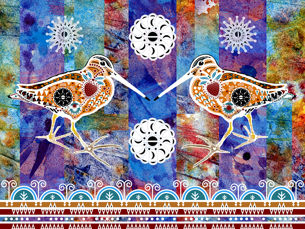 Double Snipes Shore Dancing - Fine Art Giclee Print