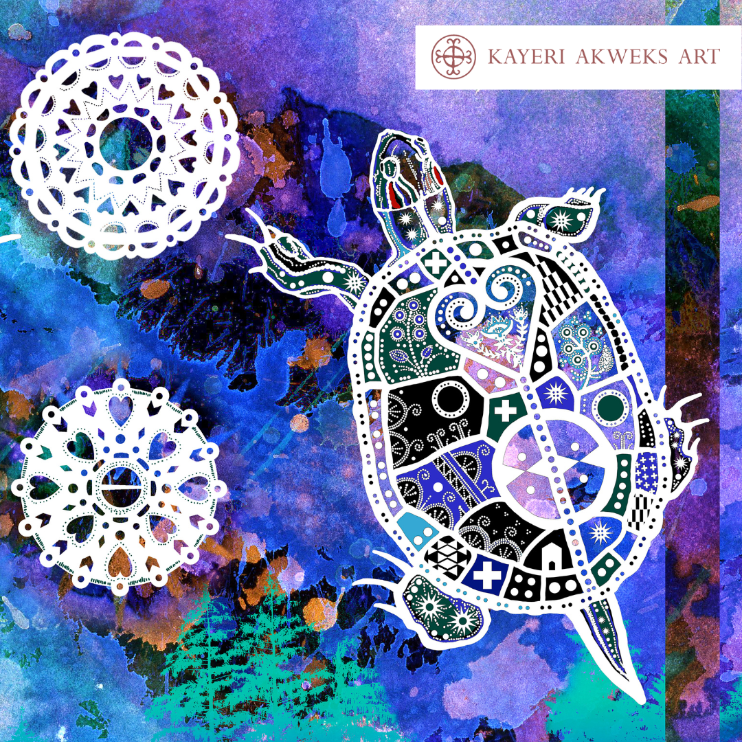 Double Eastern Painted Turtles - Fine Art Giclee Print