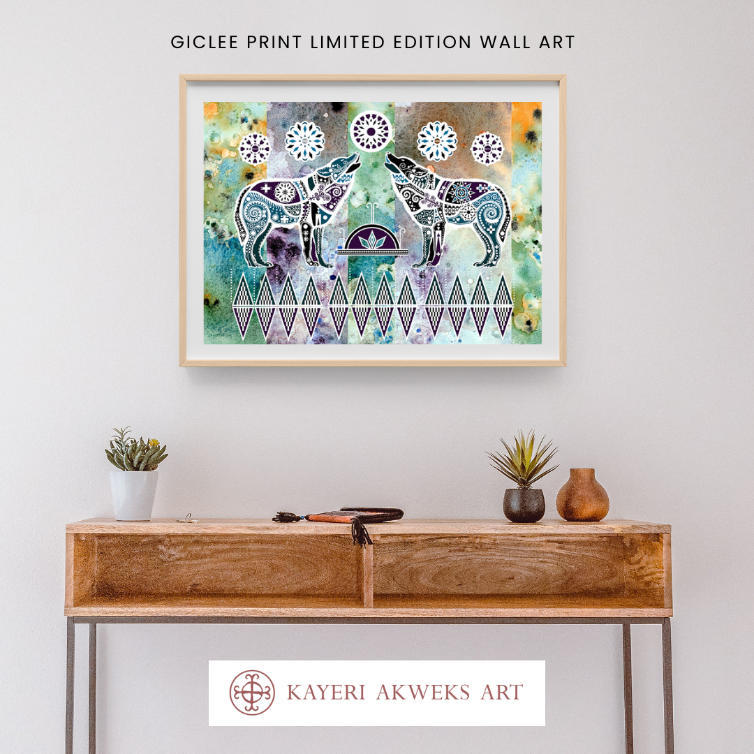 Double Eastern Wolves Singing - Fine Art Giclee Print