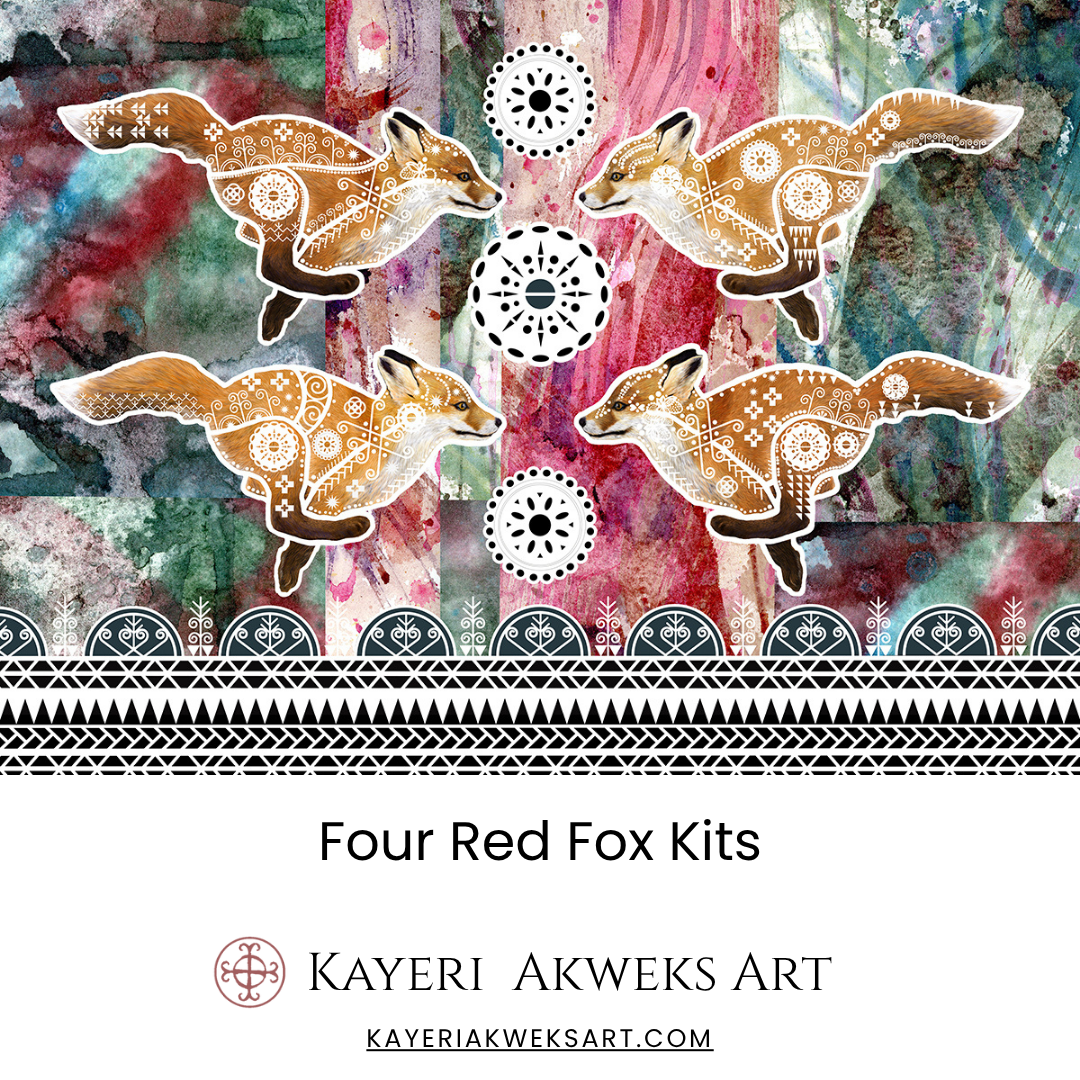 Four Red Fox Kits - Fine Art Giclee Print