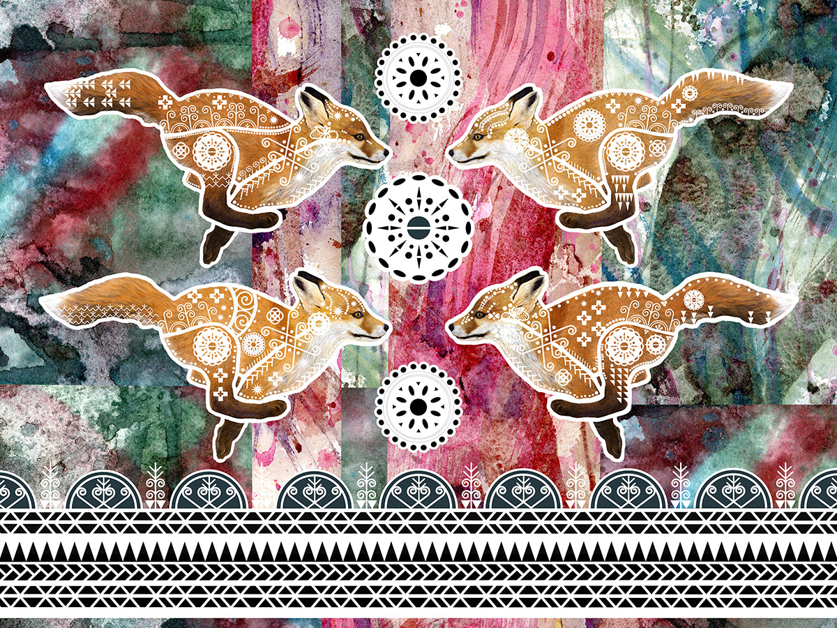 Four Red Fox Kits - Fine Art Giclee Print