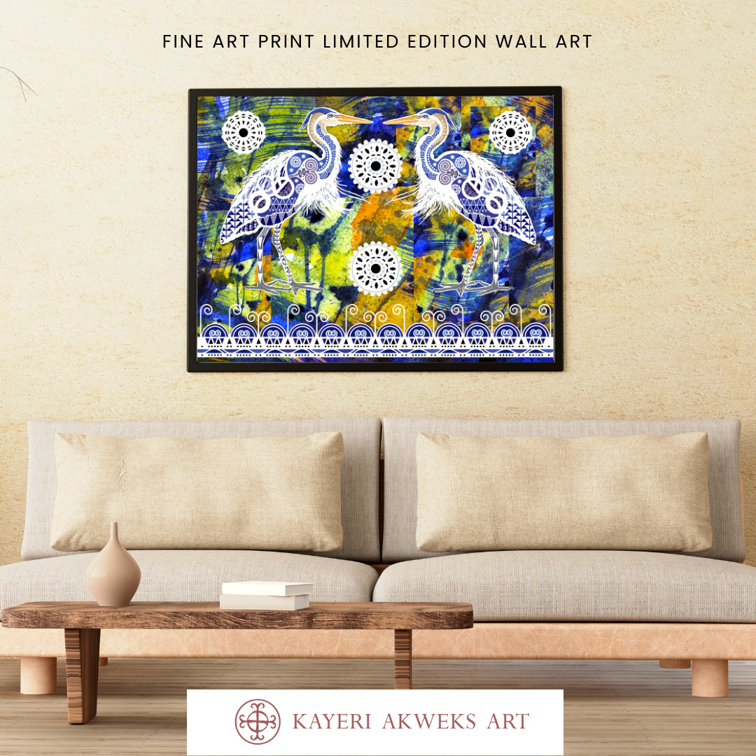 Double Great Blue Herons - Fine Art Giclee Print