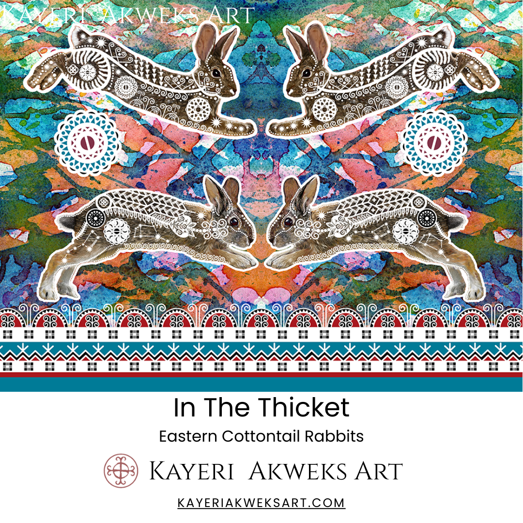In the Thicket - Eastern Cottontail Rabbits - Fine Art Giclee Print