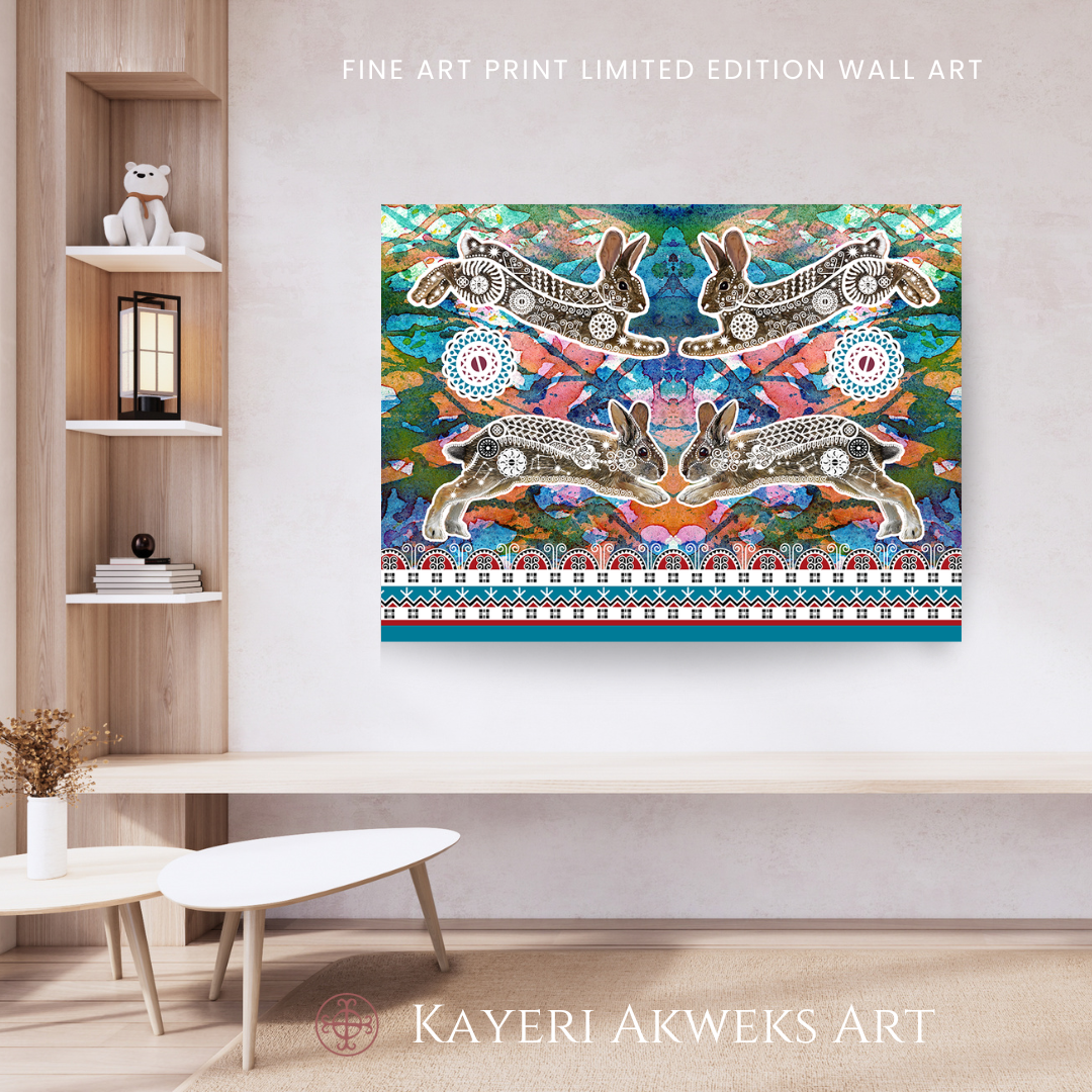 In the Thicket - Eastern Cottontail Rabbits - Fine Art Giclee Print