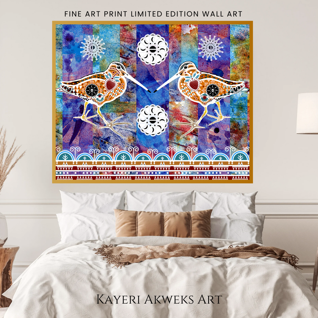 Double Snipes Shore Dancing - Fine Art Giclee Print